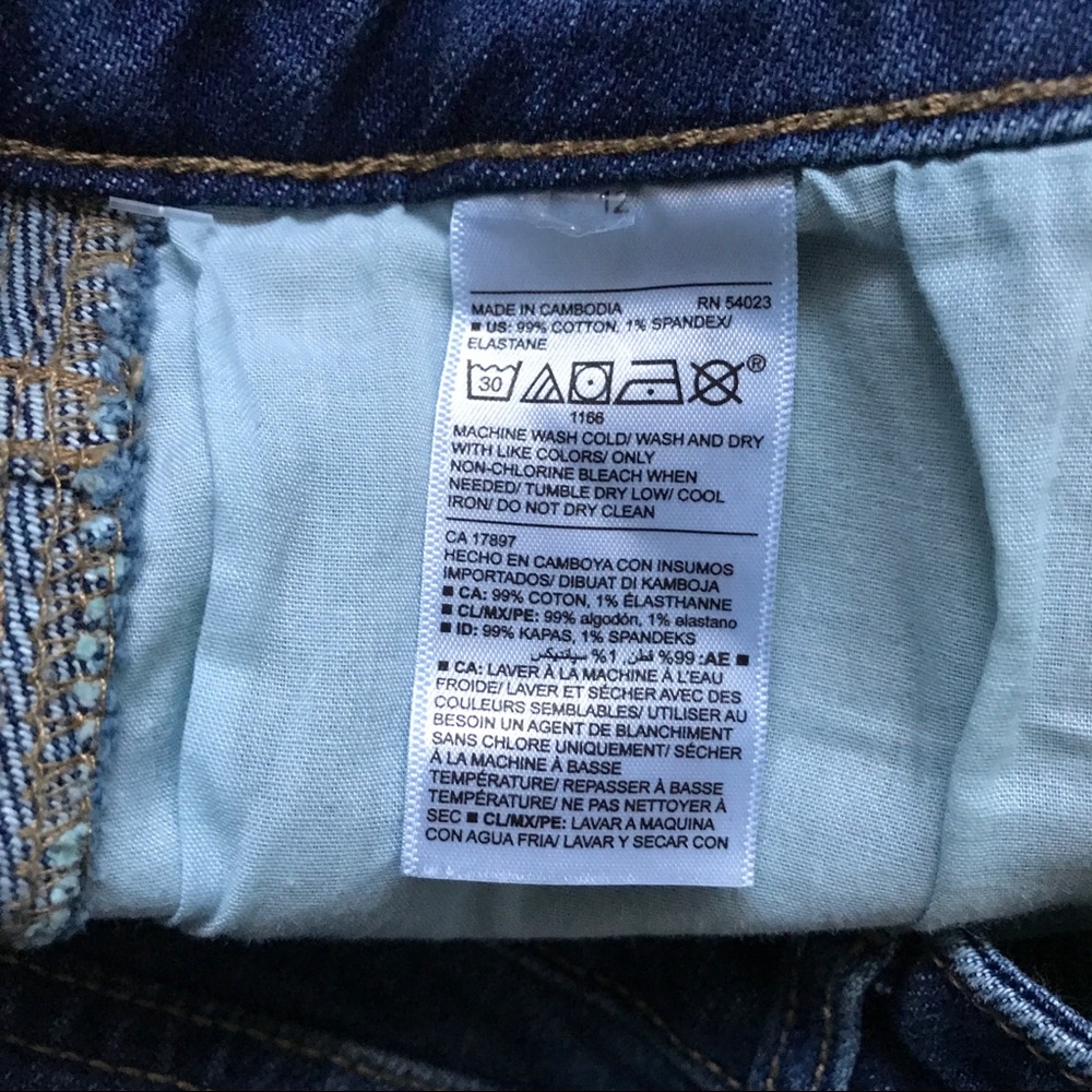 Old Navy High Waisted Frayed Hem Jean Skirt 12 NWT - Picture 6 of 8